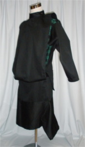 【平安調小直衣風ジャケット】チャセーギ【黒×緑・フリー・綿】